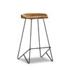 Neato 66cm Black Teak Wood Iron Bar Stool