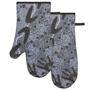 2pc Ashdene Cotton Maintaining Our Culture Oven Mitt - Black