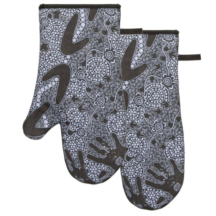2pc Ashdene Cotton Maintaining Our Culture Oven Mitt - Black