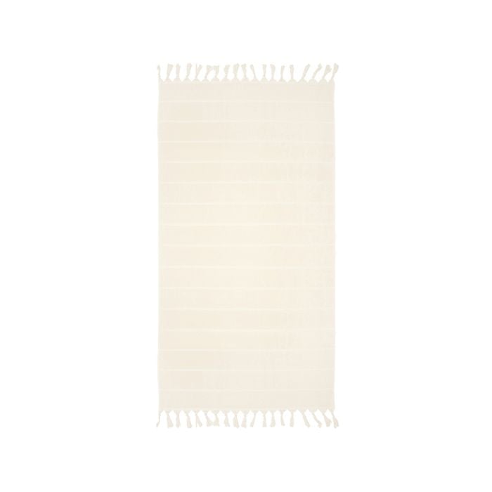 Bambury Ultra soft Durable Santorini Beach Towel Ivory 90 x 170cm Cotton Woven