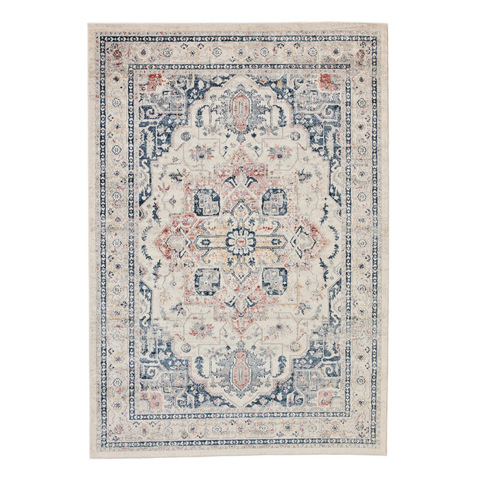 Fab Habitat 80x150cm Pale Rose And White Soreaq Traditional Distressed Rug