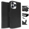 Tough On for Apple iPhone 13 Pro Max Case Magnetic Detachable Leather Black