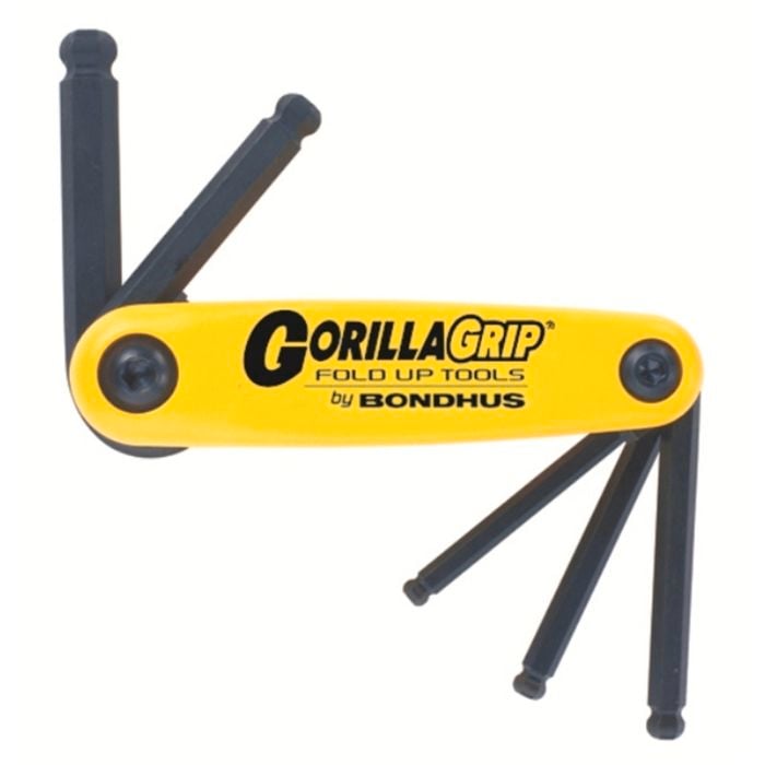 Bondhus Gorillagrip Fold-Up Hex Key Set  5pc Imperial