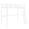 Costway Single Loft Bed Frame W/ladder Metal High Foot Bed White