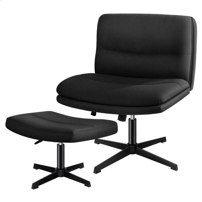ALFORDSON Office Chair Armless Fabric Black