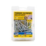 Zenith 10G x 50mm Zinc Plated Hinge-Long Thread Countersunk Head Timber Screws - 50 Pack