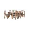 9 Pieces Dining Set Oak Colour