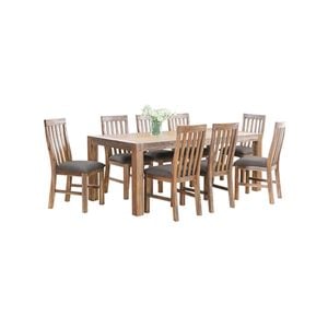 9 Pieces Dining Set Oak Colour