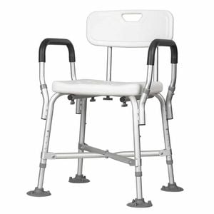 Heavy Duty Shower Chair with Adjustable Height and Padded Armrests for Enhanced Comfort - Heavy Duty - DJMed