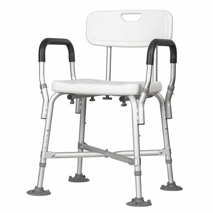 Heavy Duty Shower Chair with Adjustable Height and Padded Armrests for Enhanced Comfort - Heavy Duty - DJMed