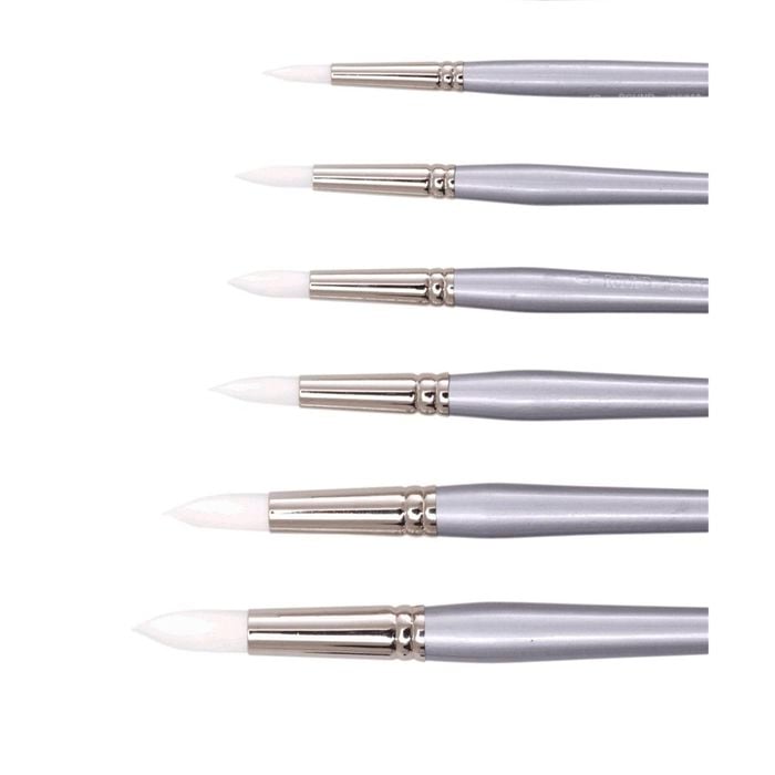 Jasart Size 8 Round Synthetic Brush White