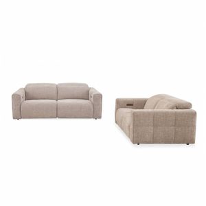 3+2 Seater Fabric Power Recliner Sofa with Power Headrest in Chocolate Color