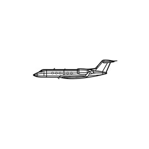 Ignite Laser Gulfstream GIV-SP - Long-Range Business Jet Silhouette Metal Wall Art Coated Black 15.7 inch - 40 cm
