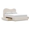 Aira Queen Cream Boucle 2 Drawer Storage Bed Frame