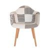 SK Designer Living | Replica Eames DAW Hal Inspired Chair | Fabric & Natural - Multicoloured V3