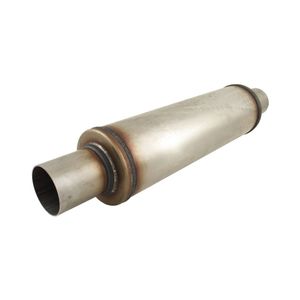 Outlaw T-409 Stainless Steel Round Muffler, 2-1/4" In/Out, 4" Body Diameter 20" Overall