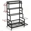FOHOA Dumbbell Rack for Home Gym with Wheels and Hooks 350 lb Capacity Steel