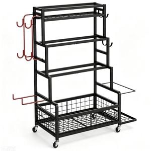 FOHOA Dumbbell Rack for Home Gym with Wheels and Hooks 350 lb Capacity Steel