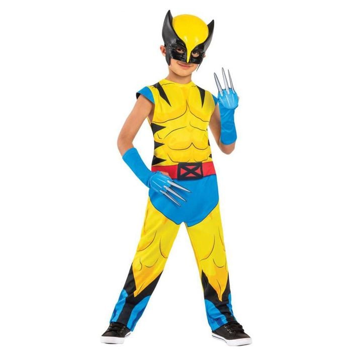 Wolverine X-Men ’97 Kids Halloween Costume with Claws, Mask and Muscles, 6-8 YRS