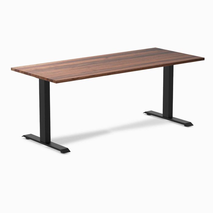 Desky Fixed Height Hardwood Office Desk Matte Black Frame 180cm