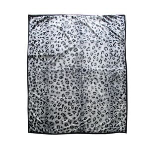 Bloomington 675gsm 2 Ply Animal Print Faux Mink Blanket Queen 200x240 cm Snow Leopard