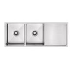 Mondella 1160mm Rococo Stainless Steel Double Bowl Ledger Sink With Drainer