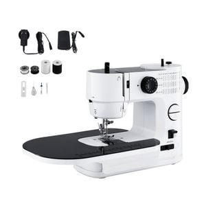 Devanti 39 Stitches Mini Sewing Machine Portable Sewing Machine Kit w/ Extension Table LED Lights