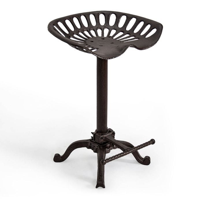 Adjustable Bar Stool Swivel Hip Curve Design Cast Iron 56-74cm