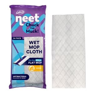 SABCO Neet Wet Mop Cloths 25cm Lemon 24pk