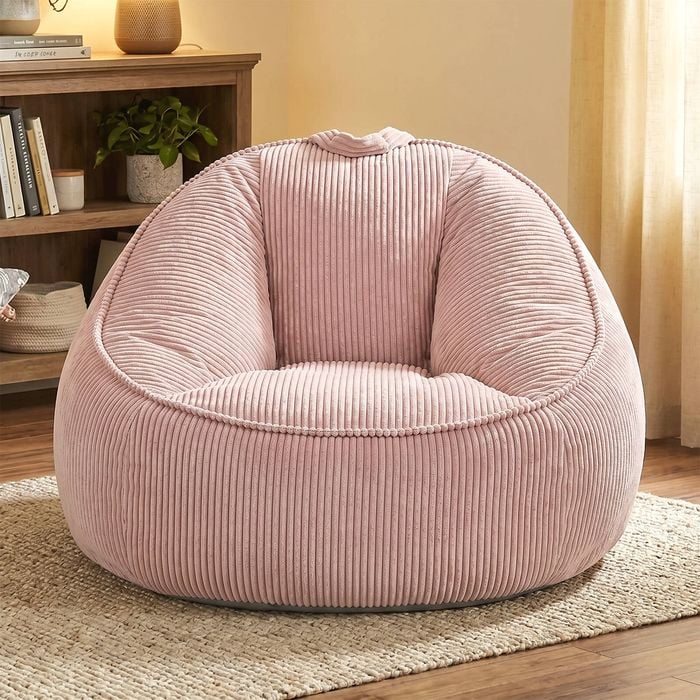 Advwin Bean Bag Chair Corduroy Lazy Sofa Lougne Seat Pink