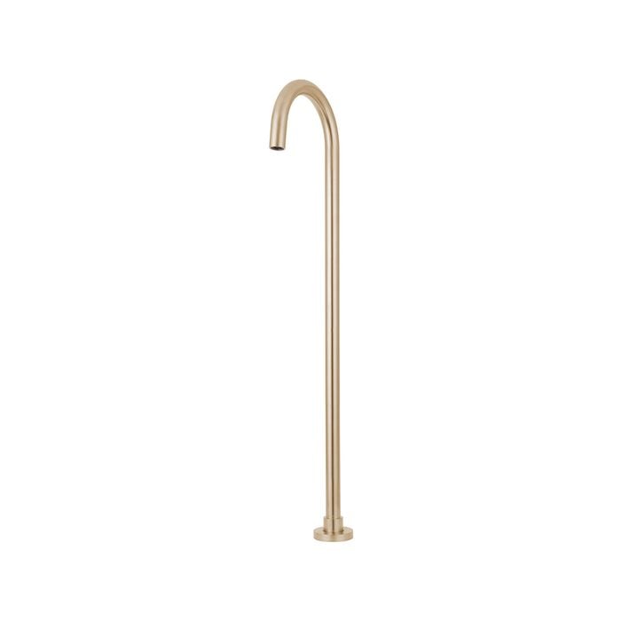Foreno Brushed Brass Floor Mounted Bath Spout - Brushed Brass