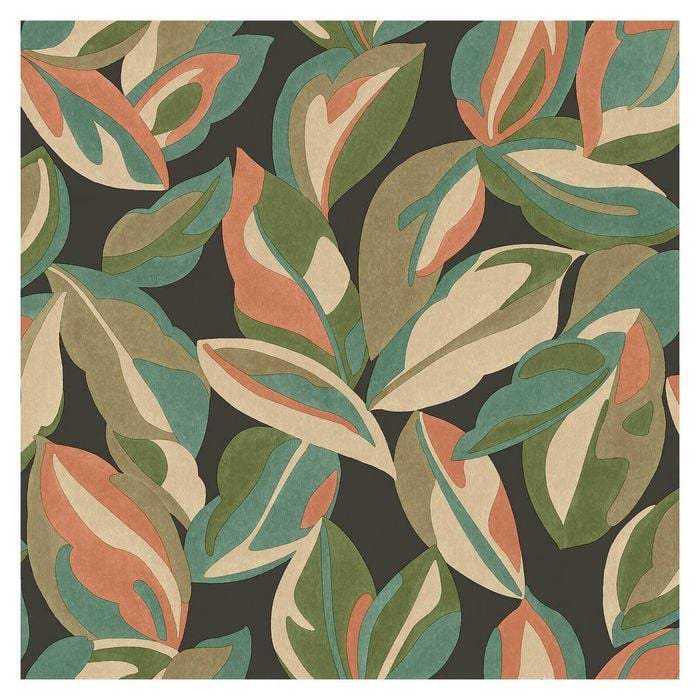 Nicolai Leaf Charcoal Wallpaper 53cm x 10.05m