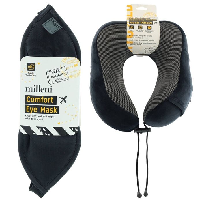 Travel Comfort Sleep Kit Including Neck Pillow & Eye Mask