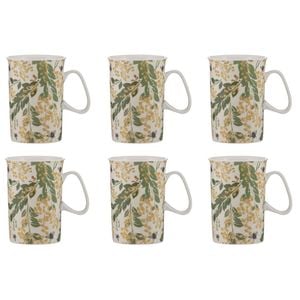 6PK Ashdene Trudy's Garden Wattle Home Kitchen New Bone China Drinking Mug 320ml