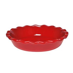 Emile Henry 23cm Ceramic Pie Baking Dish Round Burgundy