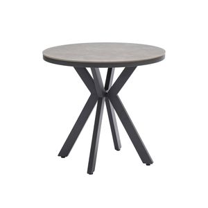 FurnitureOkay Capri Sintered Stone Outdoor Dining Table (80cm Round) - Charcoal
