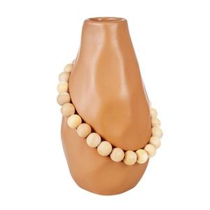 Amalfi Lorna Ceramic Vase With Wood Terracotta 18.5x17x30cm