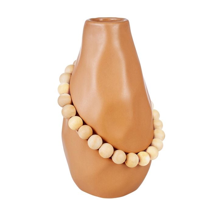 Amalfi Lorna Ceramic Vase With Wood Terracotta 18.5x17x30cm