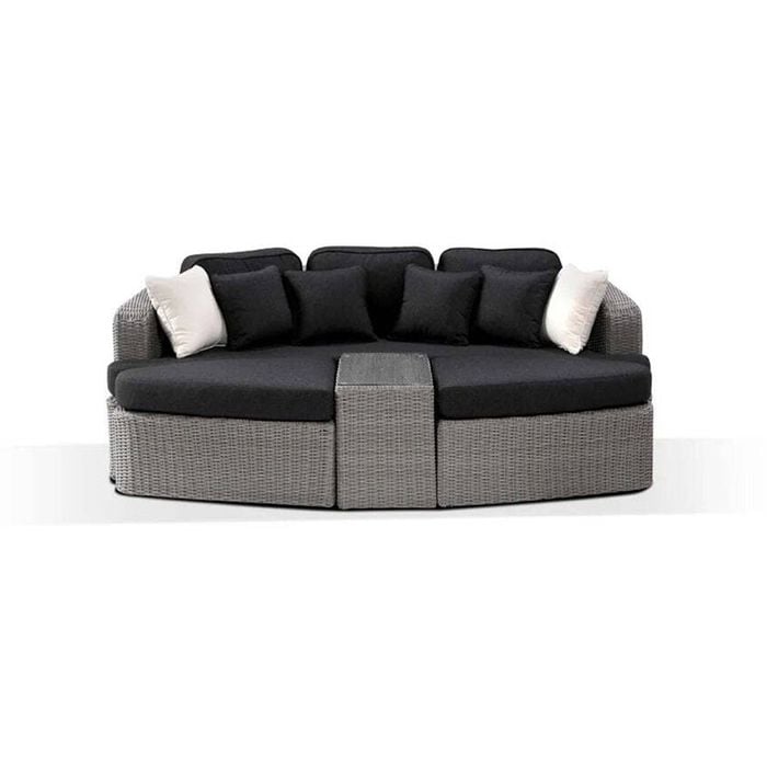 Noosa Outdoor Modular 4 Piece Daybed In Half Round Wicker