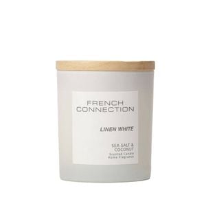 French Connection Linen White Sea Salt & Coconut 2 Wick Large Candle 322g