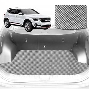 6D Diamond Car Boot Mat for Kia Seltos (KX3 SP2c)2019-Current-Cargo Mat-Grey-Outback GT