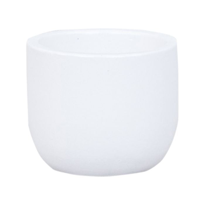 11 x 9cm White X Small Plain Ceramic Egg Pot - 110mm