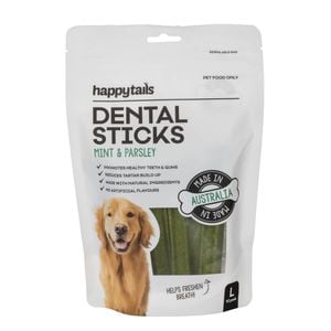 Happy Tails Large Mint And Parsley Dental Sticks - 10 Pack