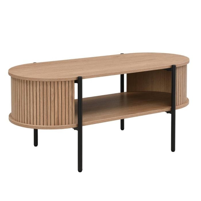 Mia Coffee Table Oval Oak and Black