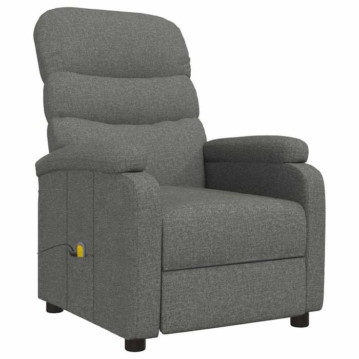 vidaXL Massage Chair Recliner Massage Office Chair Armchair Dark Grey Fabric