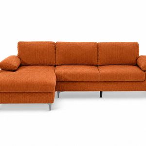 Kaveah Corduroy Sofa With Left Chaise - Orange