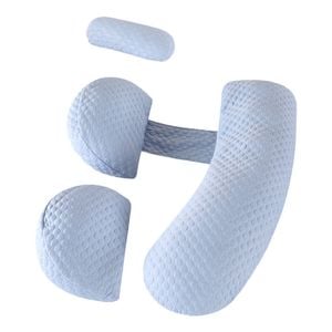 Catzon 4 Pcs Pregnancy Pillow Detachable Adjustable Cover-blue