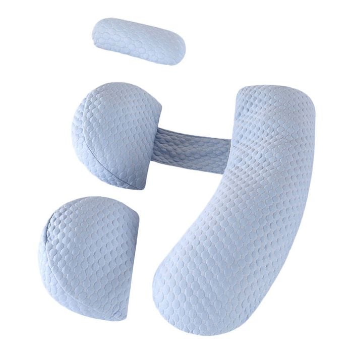 Catzon 4 Pcs Pregnancy Pillow Detachable Adjustable Cover-blue