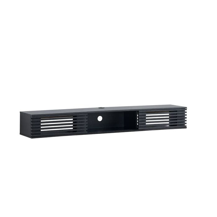 Design Square Camille Wall-Mounted Entertainment Unit TV Stand 2-Doors 180cm Black