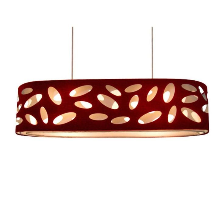 Carlo 90cm 4 Light Oval Burgundy Pendant